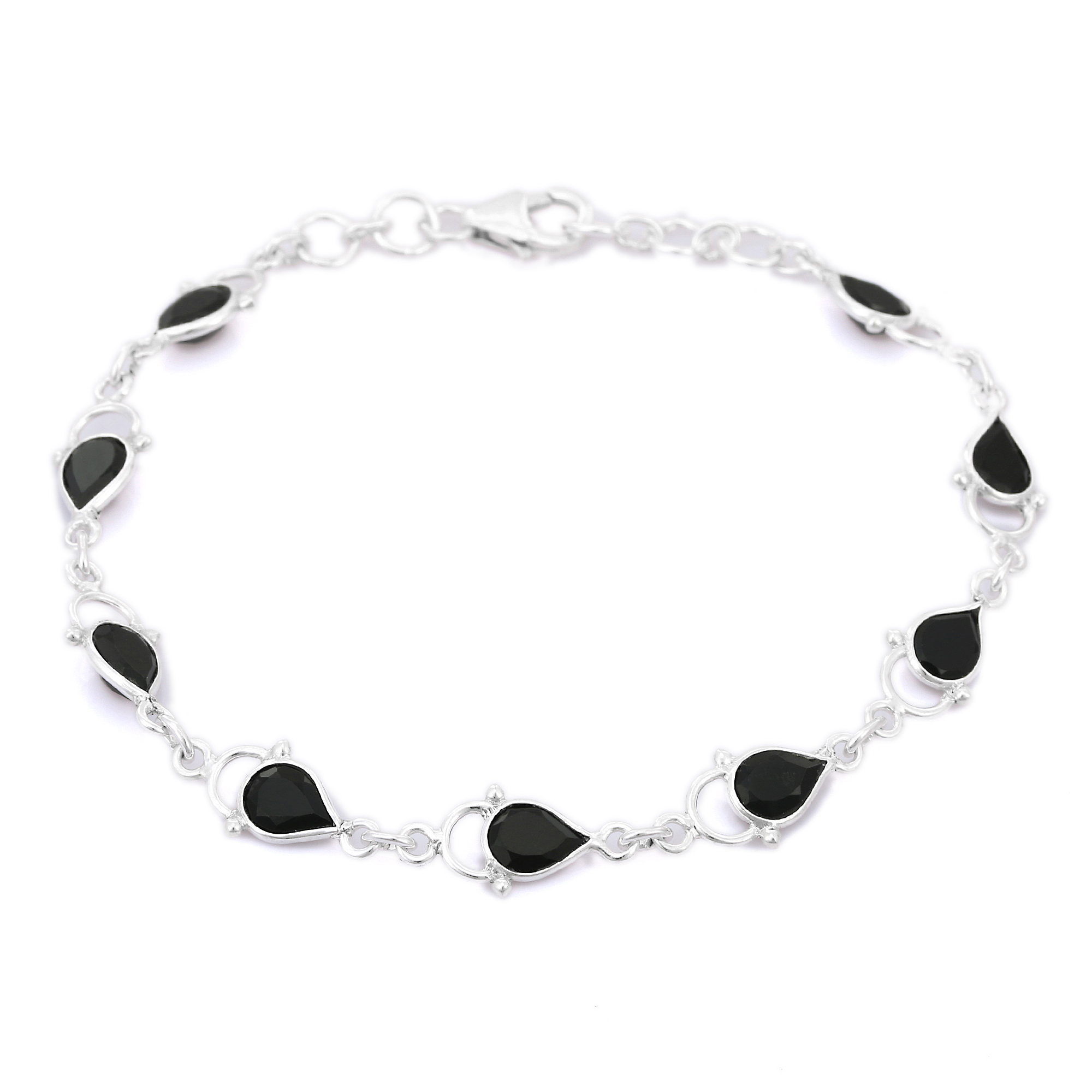 925 sterling silver bracelet with black onyx